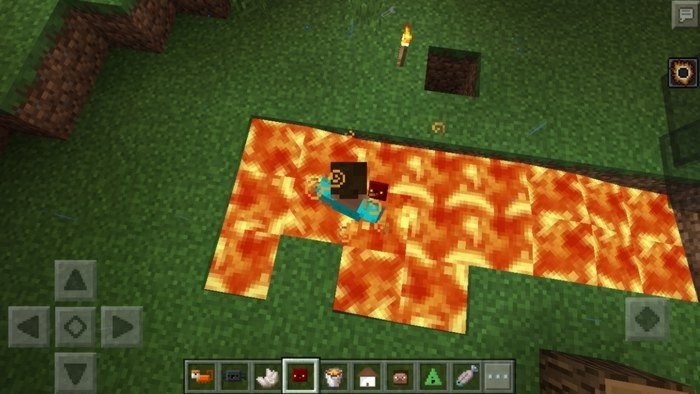 Walk on lava without any damage in Minecraft