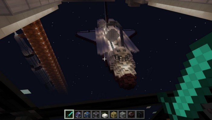 View on the outer space in Minecraft