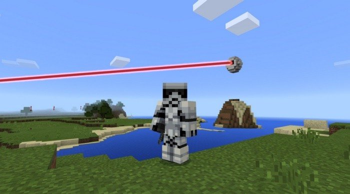 Death Star engaged and Stormtrooper in Minecraft 1.0.7