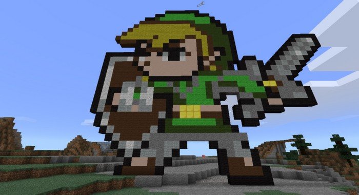 Pixel art of Link from The Legend of Zelda