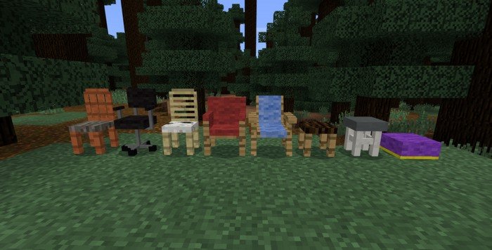 All of 9 chairs that will be added into MCPE