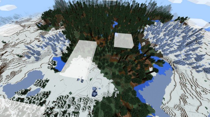 Ice Peaks biome borders Taiga biome