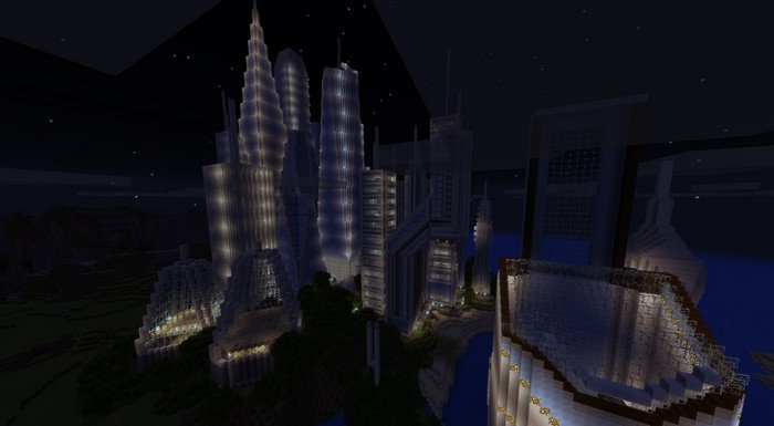 City of future at night