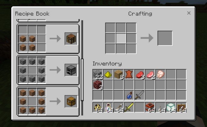 Watch crafting recipes in Minecraft