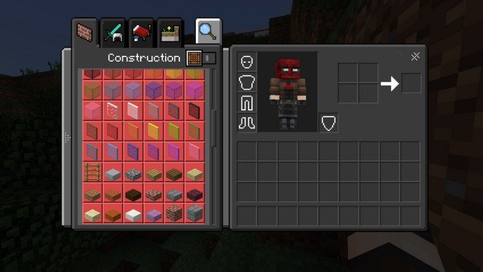 Minecraft inventory in Night mode