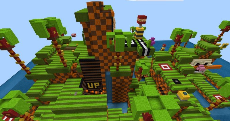 Sonic parkour map for Minecraft PE 1.14.30