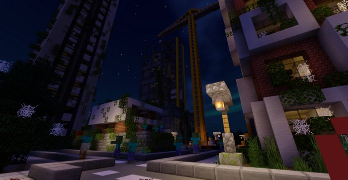 Apocalyptic city map for Minecraft PE 1.16.1