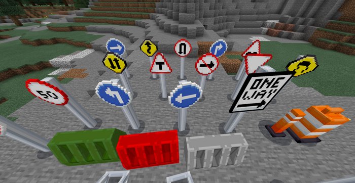 Road Signs addon for Minecraft PE 1.16.40